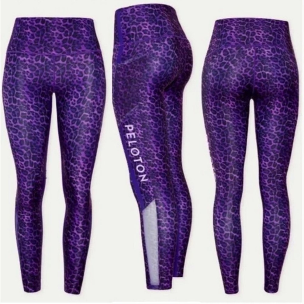 Peloton Purple Leopard Print Leggings